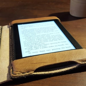 Boox Nova eReader Genuine Leather Case book style with a side flap