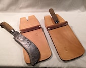 Billhook Sheath / Holster - fold-over opening - hand made in the UK using British leather