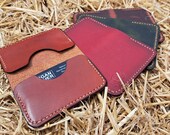 Leather Mini Bifold Wallet for up to 6 cards - 2 pockets. Made to Order
