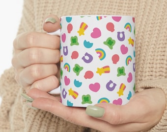 Charm Glück Müsli Muster nostalgische Tasse Einzigartiges Trinkgefäß, Perfektes Nostalgisches Geschenk, Spaßbecher