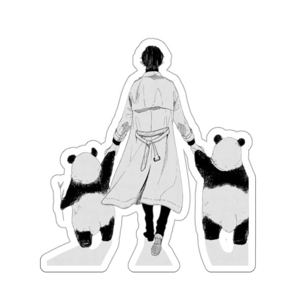 Mr Villain's Day Off Pandas Manga Anime Sticker
