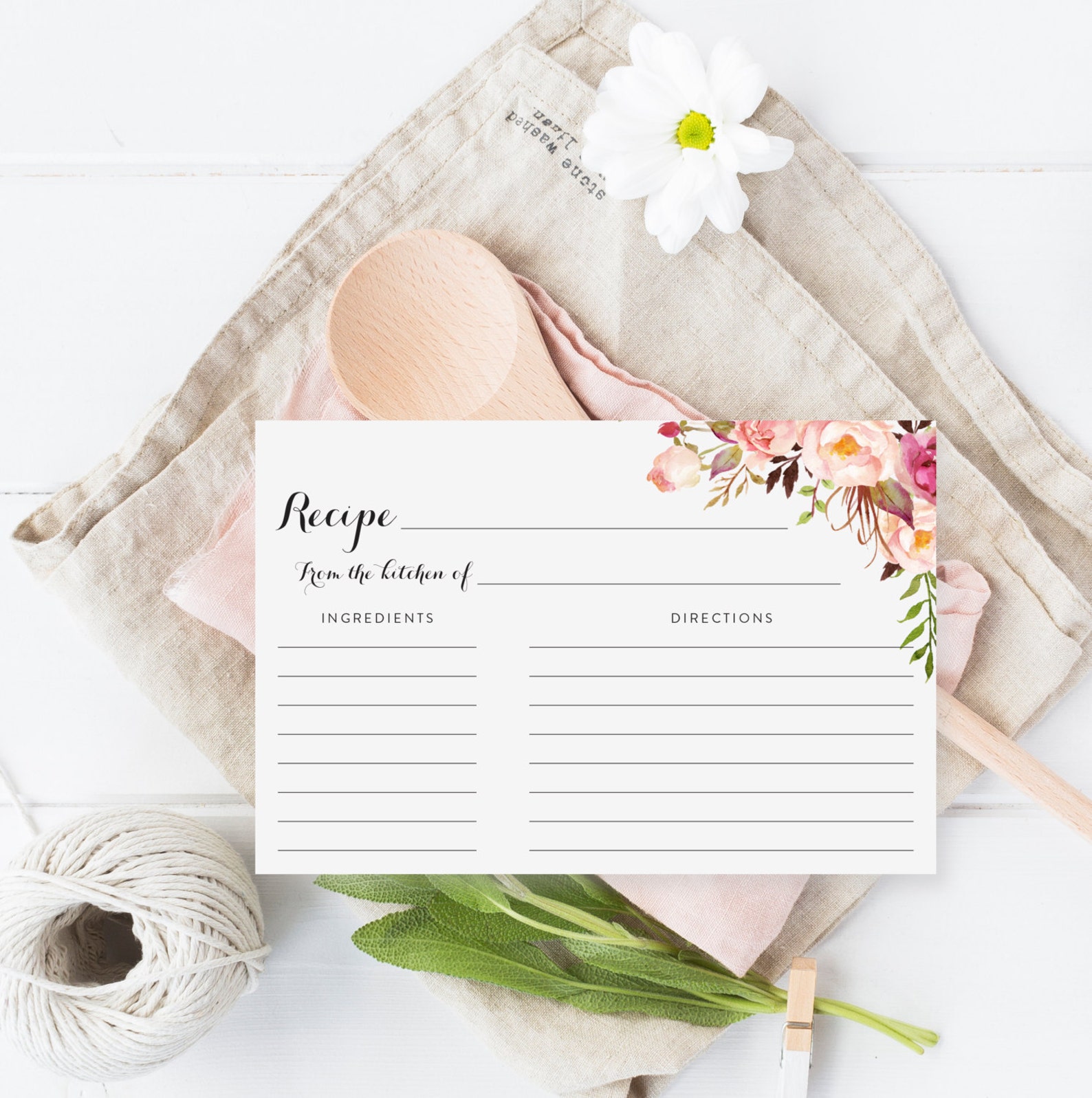 Printable Recipe Cards Bridal Shower Recipe Card 4x6 Recipe - Etsy