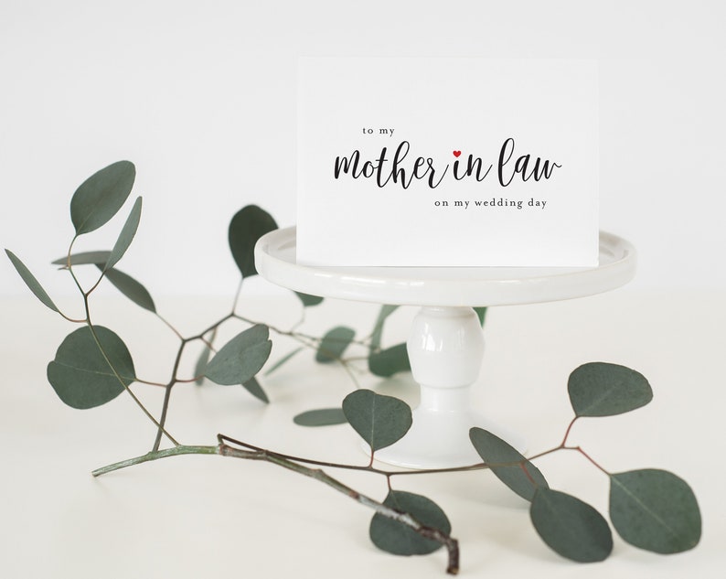 mother in law mother in law of the bride Wedding Card mother of the groom Wedding Day Card SALE To my mother in law on my wedding day