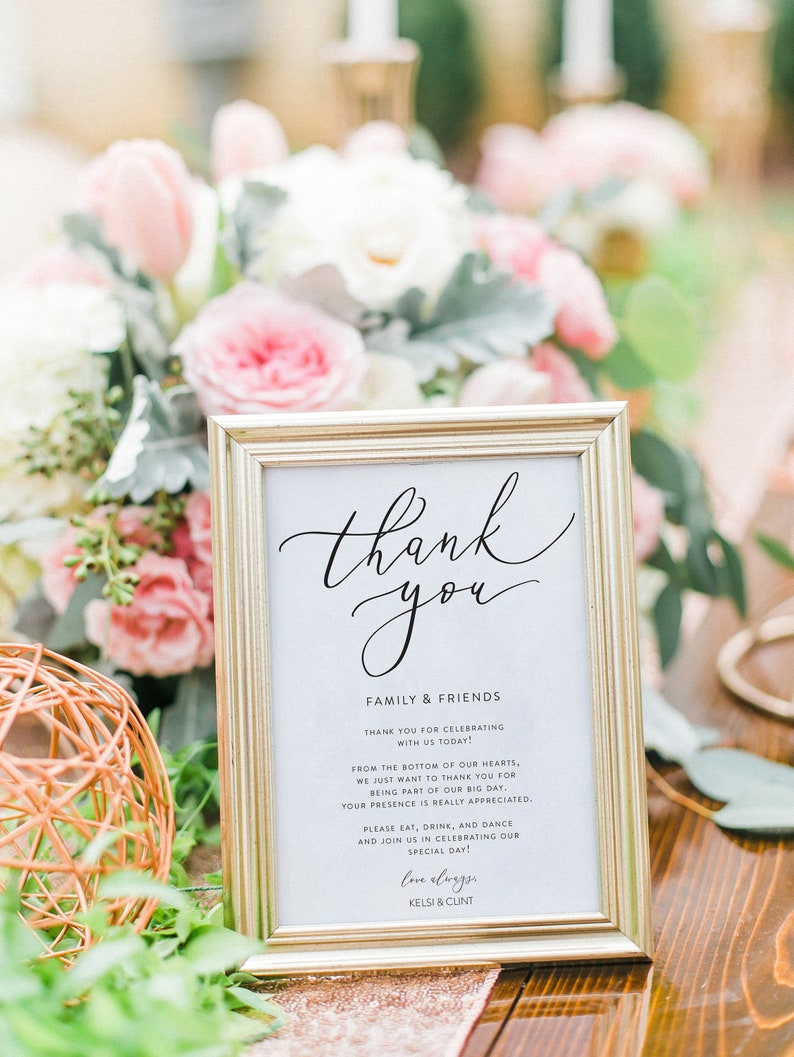 Wedding Thank You Note Template, Wedding Table Thank You, Editable Thank You Card, Reception Thank You Cards, DIY, Guest Thank You, image 3