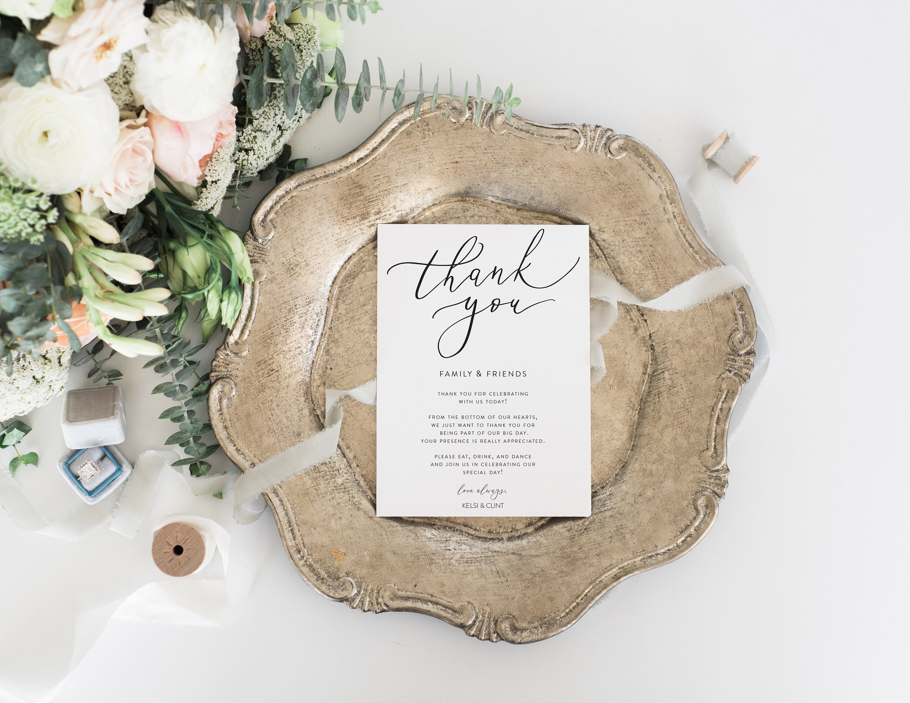 Wedding Thank You Note Template Wedding Table Thank You Etsy