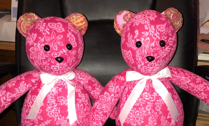 memory bear, 18 handmade keepsake bear, stuffed teddy bear, baby shower gift, keepsake plushie, remembrance bear, custom keepsake bear image 3