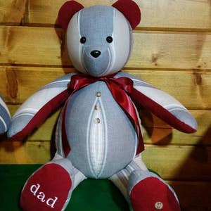memory bear, 18 handmade keepsake bear, stuffed teddy bear, baby shower gift, keepsake plushie, remembrance bear, custom keepsake bear image 4