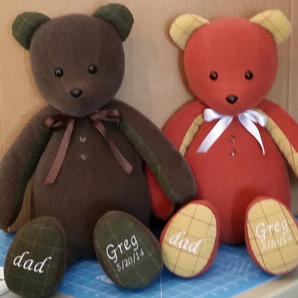 memory bear,  22" handmade keepsake bear