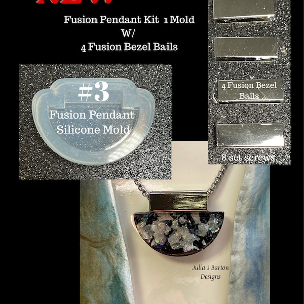Fusion Pendant Mold #3 Kit, silicone pendant mold kit, New Bestseller, resin pendant mold, designer mold, diy resin jewelry mold, gift item
