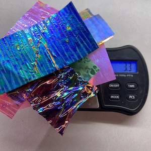 Fusion Film Funky & Chunky Iridescent film, Fusion Film, Faux Dichroic, opalescent film, Knife inlay, Resin Art image 2