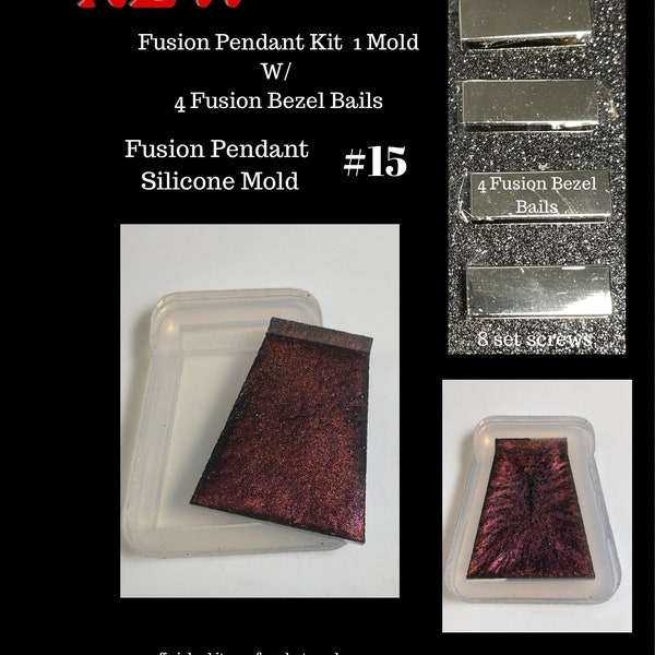 Fusion Pendant Mold #15 Kit, silicone pendant mold kit, New Bestseller, resin pendant mold, designer mold, diy resin jewelry mold