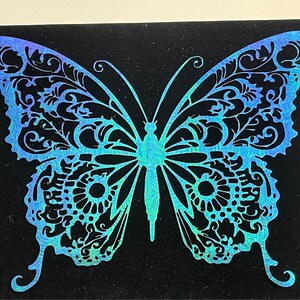 Fusion Film®, Large  Butterfly Cutout , Iridescent Film, faux dichroic film, sculpture inlay, table inlay, guitar inlay, Wing Cutouts