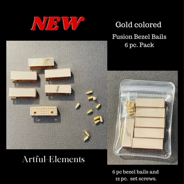 Hot Item! New Fusion Bezel Bail,Gold tone,unique pendant findings, metal bezel bail track, sleek bezel for Fusion Film pendants.