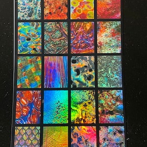 Holo Fusion sticker set #2 , Adhesive Inlay, Holographic Stickers, for gourd art, for art journal, sticker for resin art, DIY cabochons,