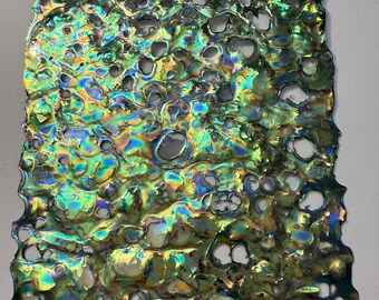 Fusion Film, Inlay Sheet, Iridescent Film,iridescent, faux dichroic, one-of-a-kind ,resin art,mixed media, jewelry making,resin art supply