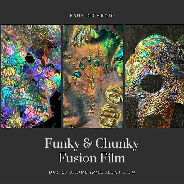 Fusion Film Funky & Chunky Iridescent film, Fusion Film, Faux Dichroic, film opalescent, Incrustation de couteau, Resin Art