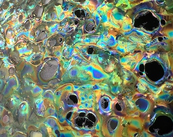 Fusion Film, Inlay Sheet, Iridescent Film,iridescent, faux dichroic, one-of-a-kind ,resin art,mixed media, jewelry making,resin art supply