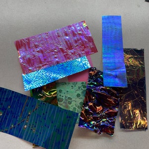 Fusion Film Funky & Chunky Iridescent film, Fusion Film, Faux Dichroic, opalescent film, Knife inlay, Resin Art image 4