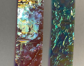 Boho Bacon Strips, Fusion Film, faux dichroic, aurora inlay, jewelry inlay, iridescent inlay, turning inlay, lure inlay.