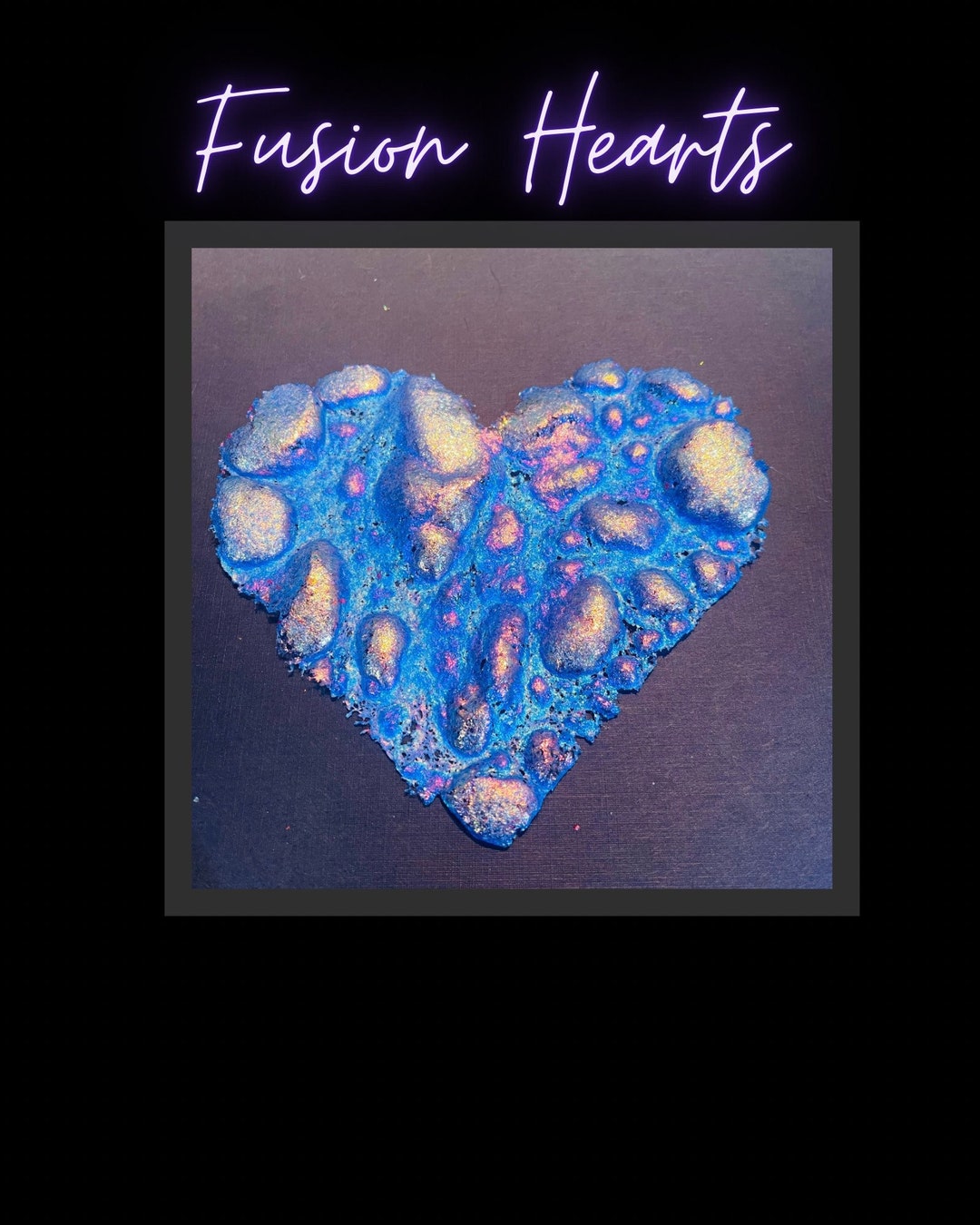 Fusion Heart Iridescent Heartfaux Dichroicheart Inlay Film Etsy