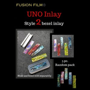 New version  Style 2 Fusion Film Uno Inlay, iridescent inlay,faux dichroic inlay,Aurora inlay, Easy Jewelry Inlay, designer inlay