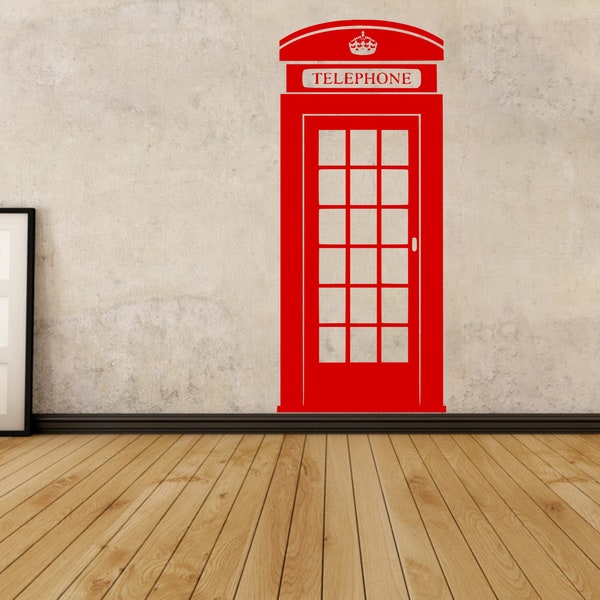 London Telephone Box Wall Art Decal Sticker Iconic UK Home Decor O49