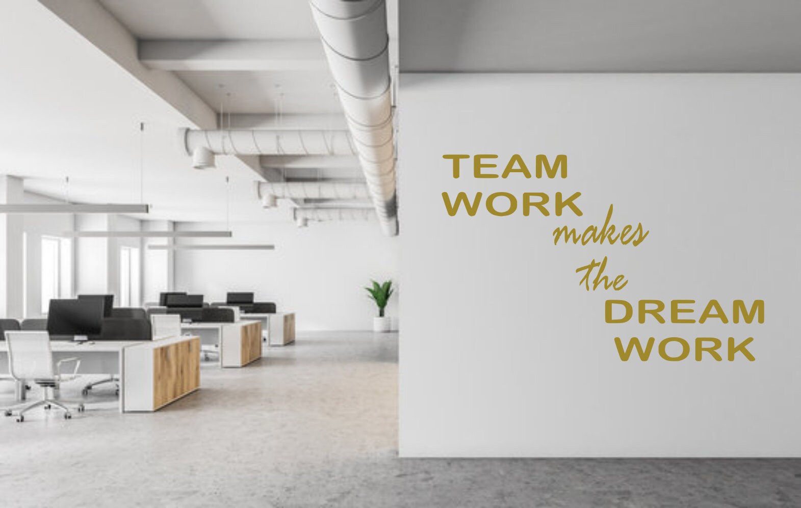 Teamwork Makes the Dream Work Wall Art Decal Sticker Office Decor Quote ...