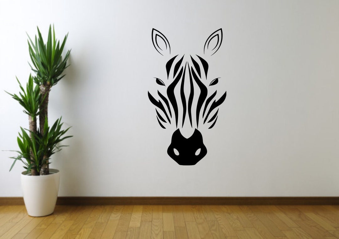 Zebra Head Animal Wall Art Decal Sticker Fun Home Decor Vinyl Transfer ...