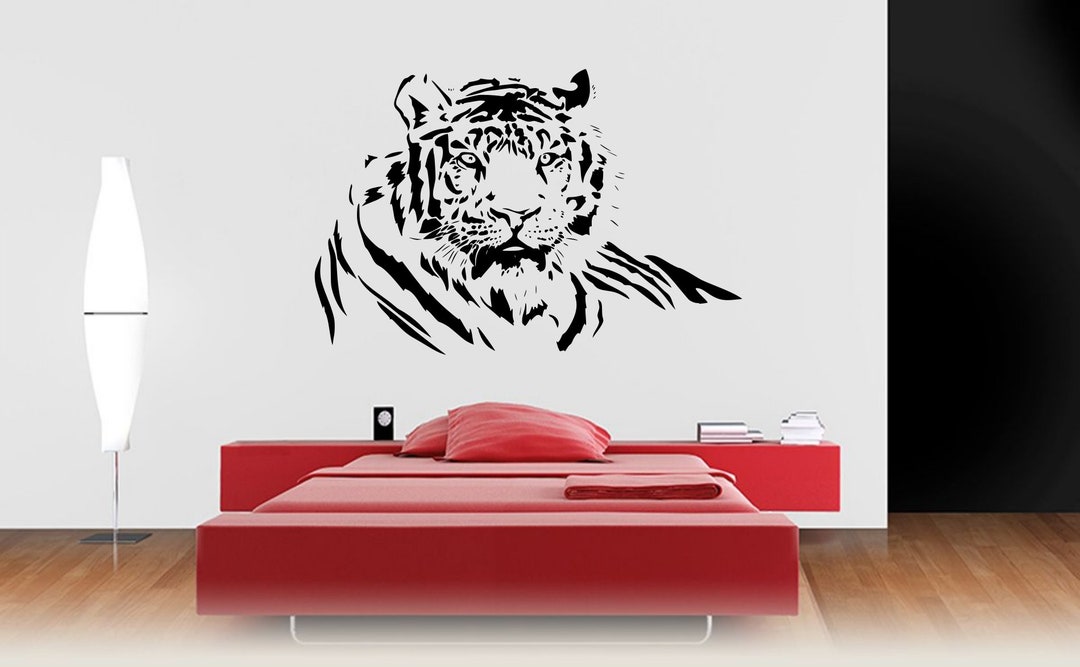 Stunning Tiger Face Wall Art Decal Sticker Home Decor Animal Range A8 ...