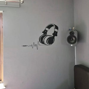 Music Headphones DJ Wall Art Decal Sticker Home Decor Transfer MU16
