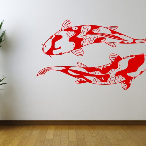 Koi Fish Wall Decal Sticker Art Decor Bedroom Design Mural Etsy
