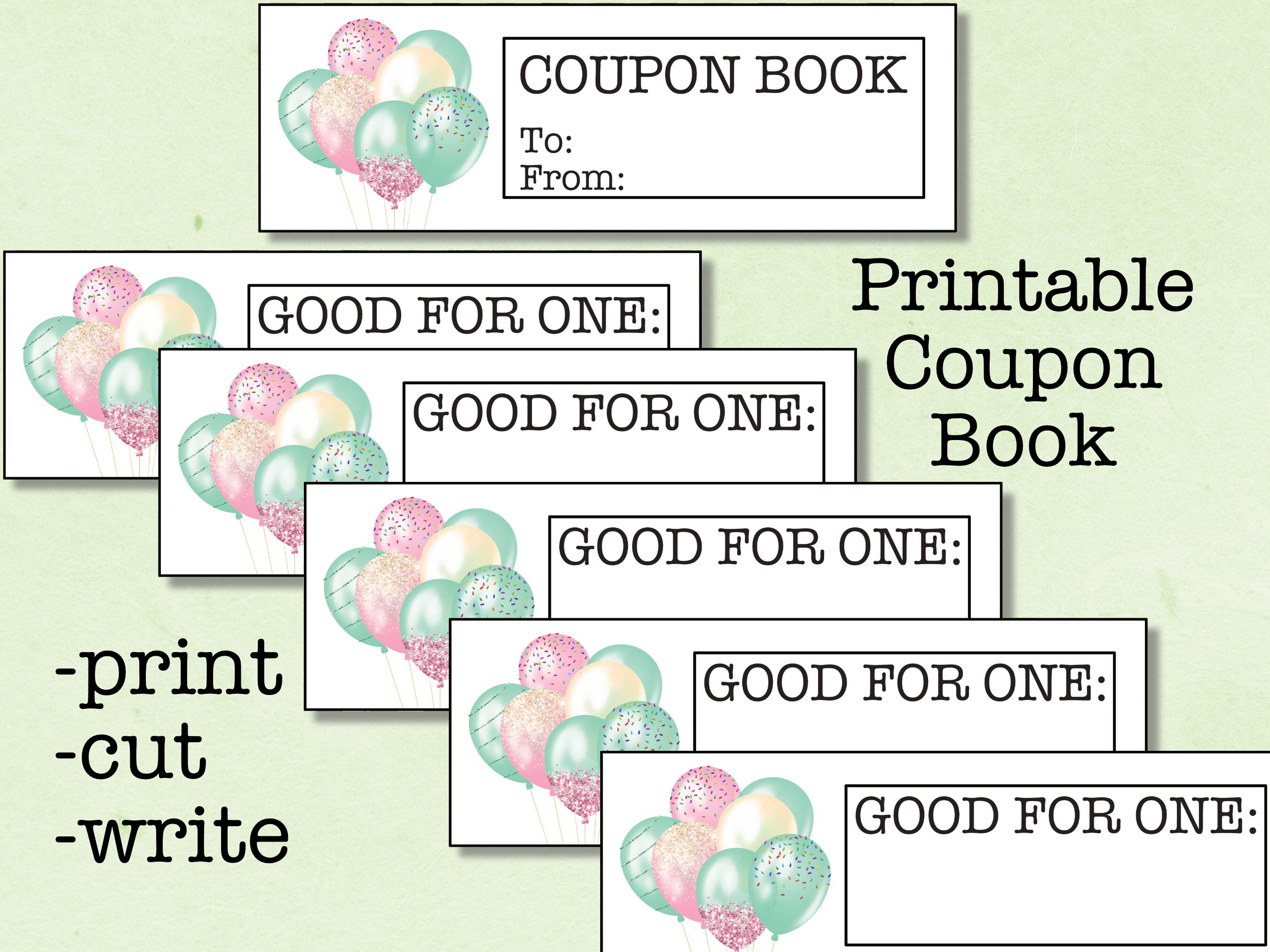 Birthday Gift For Her Printable Coupon Book Sister | Etsy