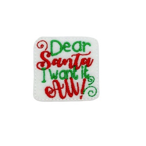 Christmas Feltie, Embroidered Feltie, Santa Feltie, Santa Claus Feltie, Holiday Feltie, Winter Feltie, Cute Feltie, Funny Feltie