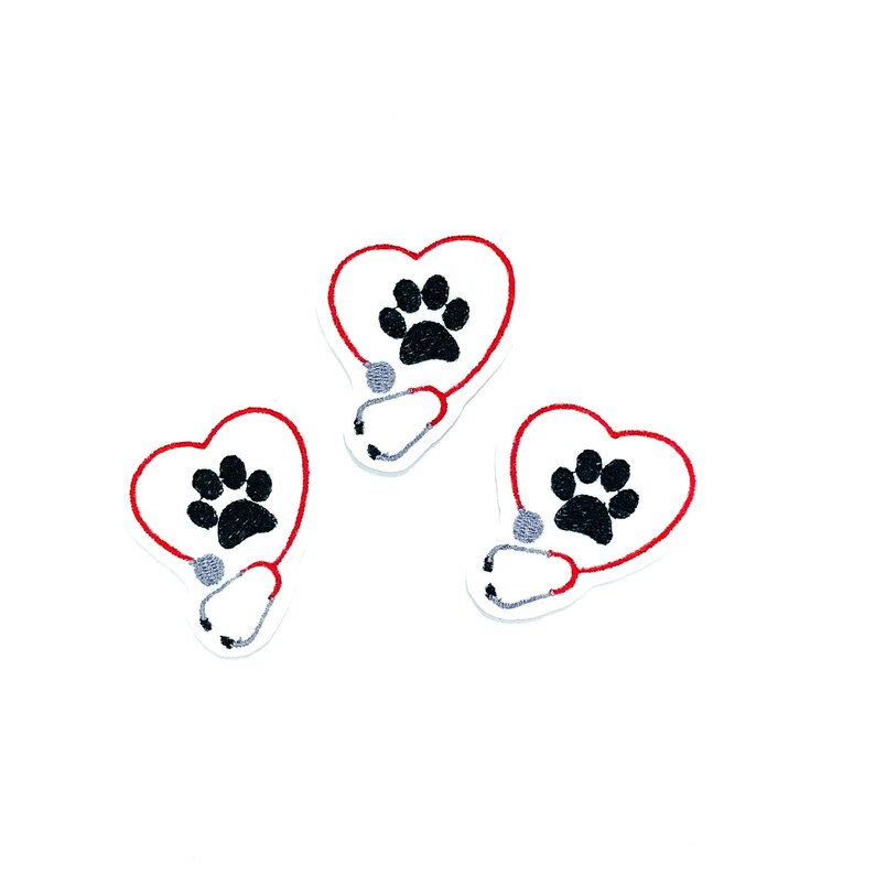 Dog Feltie Heart Feltie Vet Feltie Stethoscope Feltie Paw Feltie Animal Feltie Cat Feltie Paw Print Feltie Medical Feltie