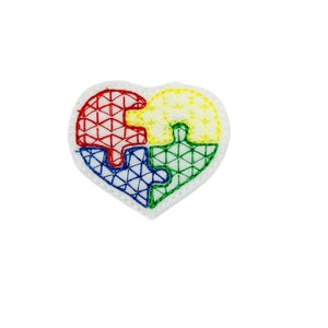 Autism Feltie, Autism Felt, Heart Feltie, Heart Felt, Awareness Feltie, Awareness Felt, Embroidered Felt, Embroidered Feltie