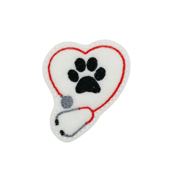 Paw Feltie, Paw Print Feltie, Stethoscope Feltie, Medical Feltie, Animal Feltie, Vet Feltie, Cat Feltie, Dog Feltie, Heart Feltie