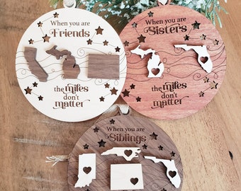 Personalized Family Christmas Ornaments / Togetherness Ornament / Family Gift / Friends Gift / Sister Gift / Sibling Gift