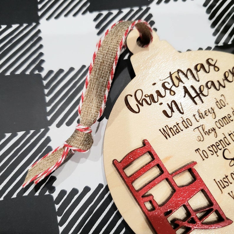 Christmas in Heaven Ornament Christmas Ornament with rocking chair Heaven Ornament remembrance ornament loss of a loved one