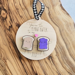 Cute Couple&#39;s Ornament for Best Friends Christmas Ornament PB&J Christmas Keepsake Peanut butter to my Jelly Ornament