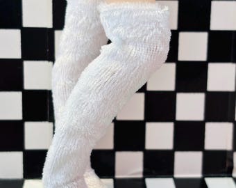 Fuzzy White Blythe Socks