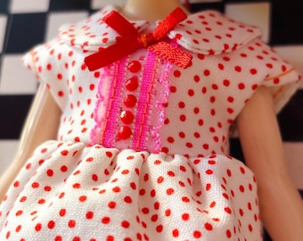 Vestido Blythe de lunares rojos