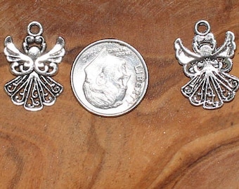 Breloque ange (lot de 5) 20 x 13 mm argent sans plomb étain simple face breloque ange, fourniture de perles, breloque pour collier, breloque pour bracelet, ange
