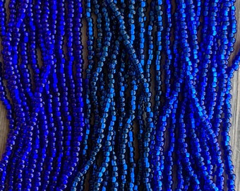 Perles de rocailles « bordées d'argent » 8/0 tchèques (6) rang Hanks cobalt, Montana, bleu foncé, rocailles Preciosa, perles rocaille, perles de verre, perles de rocaille