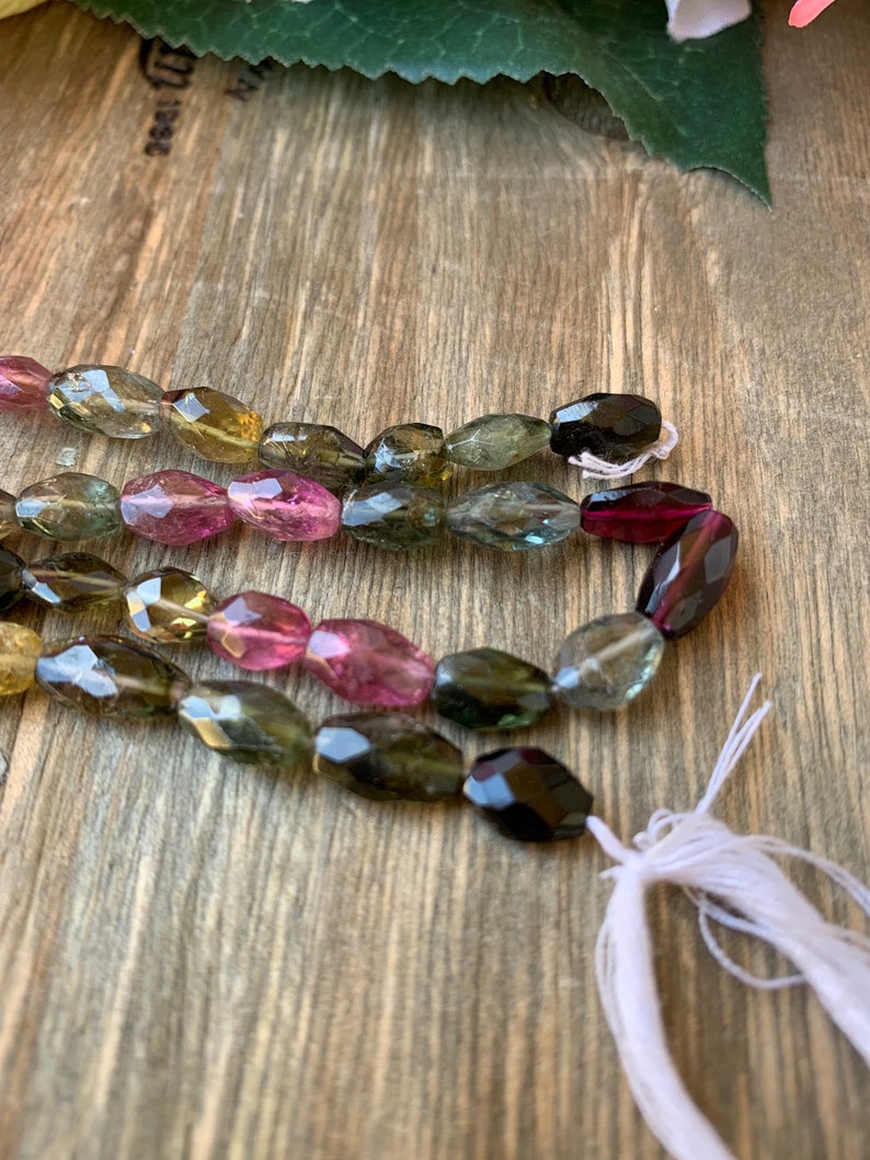 Bead Strands Tourmaline 16 Strand of AA /& 12 Quality 10 X 6mm Faceted Oval Multicolored Tourmaline Beads #4 Beading Supplies THE VAULT