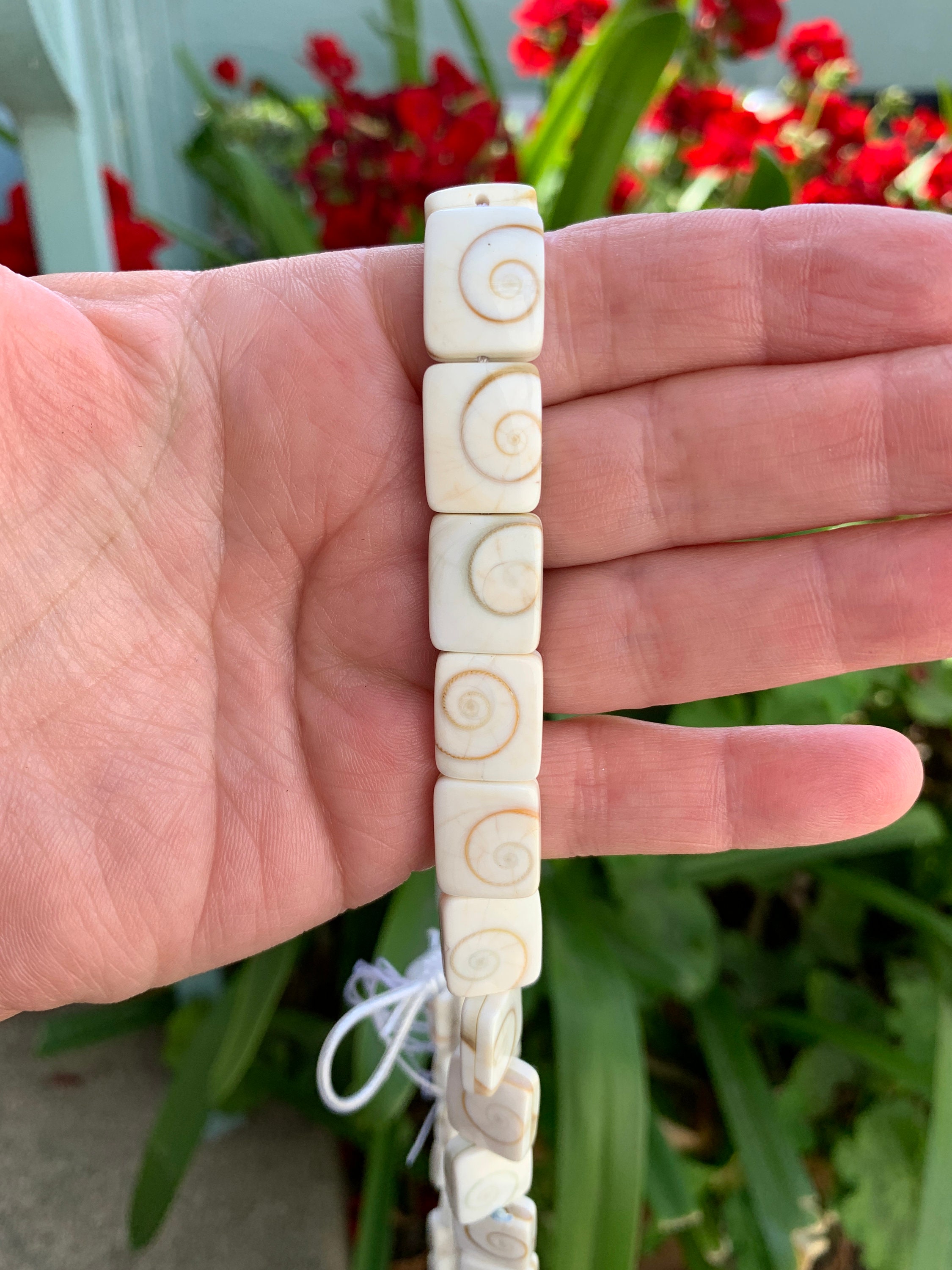 16 Strand of 15 X 12mm Flat Rectangle Silvermouth Shell | Etsy