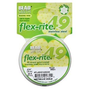 Accu-flex® Wire, Snow White Nylon and Stainless Steel Wire, 49 Strand,  0.024-inch Beading Wire, 30' Foot Spool, Beading Supplies, Item 1703w 