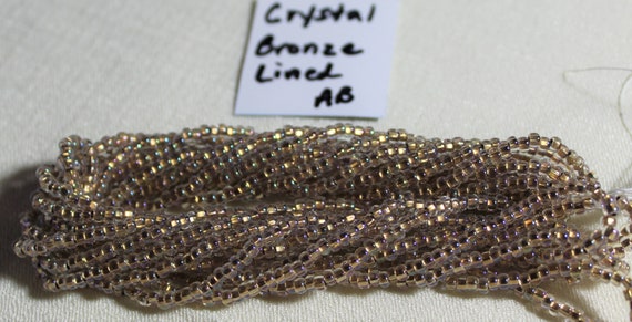 Czech 2-Cut Glass Seed Beads Size 11//0 /" COPPER LINED CRYSTAL /" Hank// Strands
