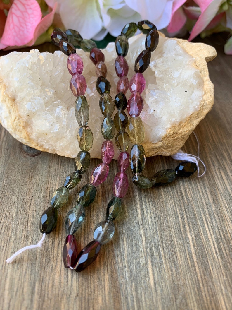 Bead Strands Tourmaline 16 Strand of AA /& 12 Quality 10 X 6mm Faceted Oval Multicolored Tourmaline Beads #4 Beading Supplies THE VAULT