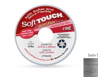 Soft Flex Soft Touch Fine .014 Satin Silver 30ft spool Beading Wire