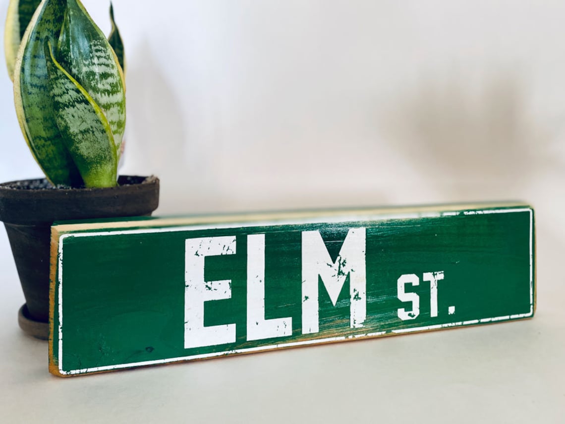 Elm St Rustic Wood Sign Etsy